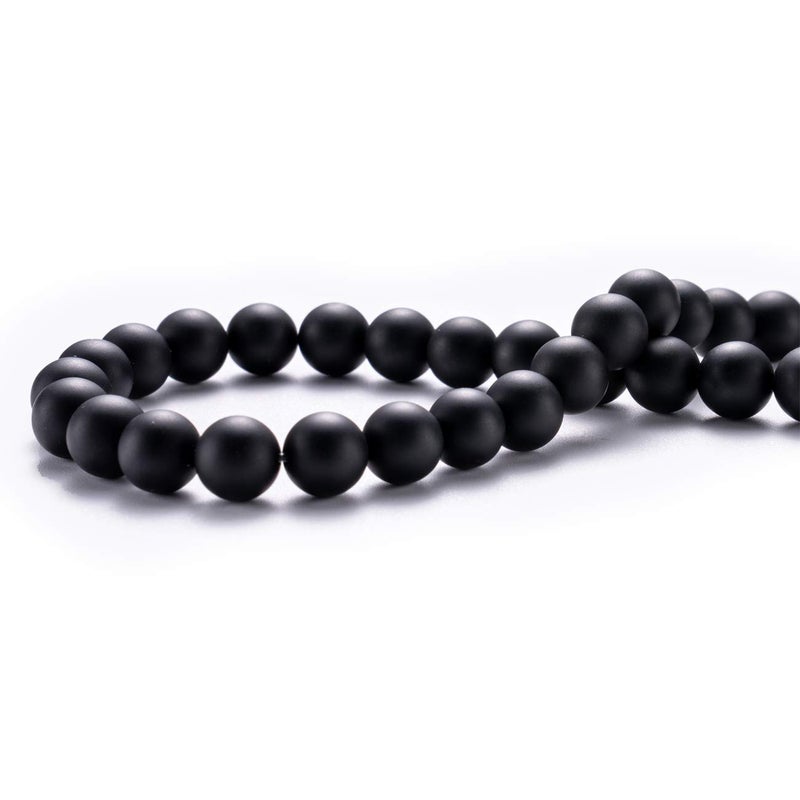 BEADIA Matte Black Onyx Natural Stone Round Loose Semi Gemstone Beads for Jewelry Making 6MM 61PCS - Image 5